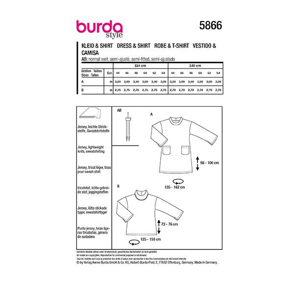 abito / maglietta taglie comode | Burda 5866 | 44-54,  image number 9