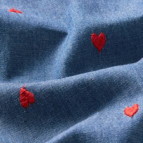 chambray  – colore blu jeans/rosso fuoco, 