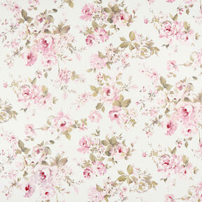 tessuto arredo mezzo panama Rose dipinte – bianco lana, 