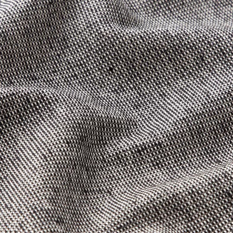tessuto arredo, mezzo panama struttura a coste, cotone riciclato – nero/bianco | Resto 80cm,  image number 2