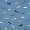 jersey di cotone Grazione balene | Poppy Fabrics – grigio blu/blu marino,  thumbnail number 1