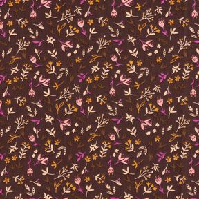 tessuto in cotone cretonne piccoli rami – marrone scuro/uva, 