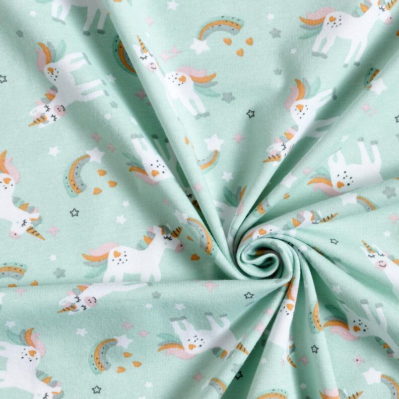 jersey di cotone Unicorno e arcobaleno – blu ghiaccio,  image number 3
