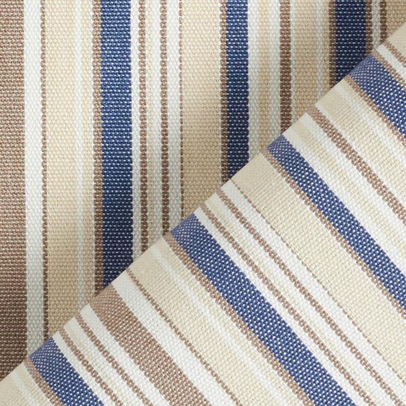 tessuto per tende da sole righe sottili – beige/colore blu jeans,  image number 4