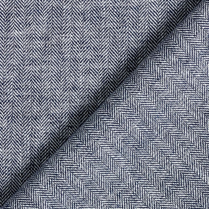 misto lino-cotone, spina di pesce – blu notte,  image number 4