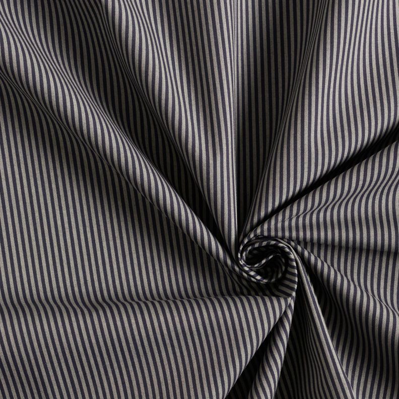 Tessuto per camicia a righe verticali – nero/grigio,  image number 3