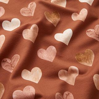 felpa garzata Cuori ad acquerello stampa digitale | by Poppy – terracotta/salmone, 