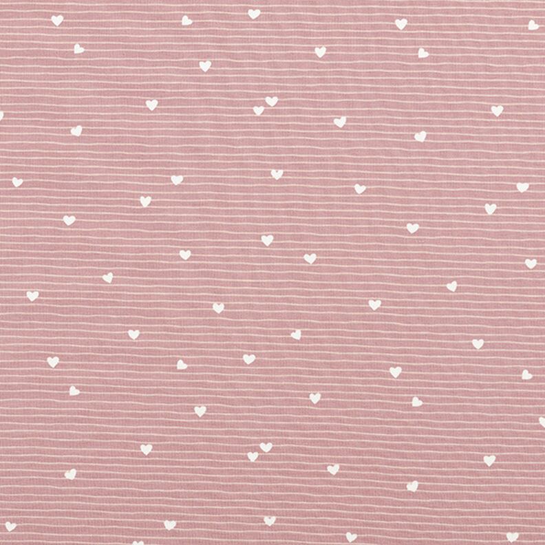 jersey di cotone Cuori e strisce – rosa antico chiaro,  image number 1