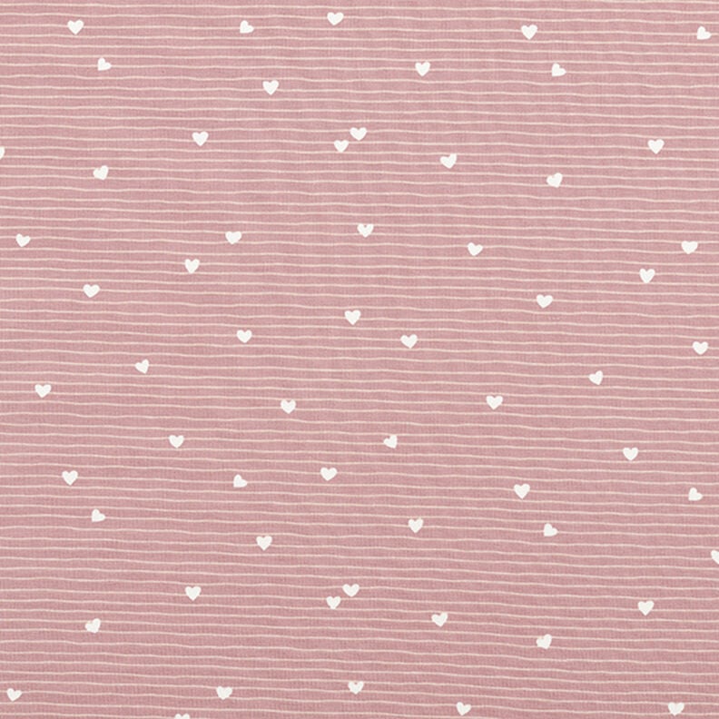 jersey di cotone Cuori e strisce – rosa antico chiaro, image number 1