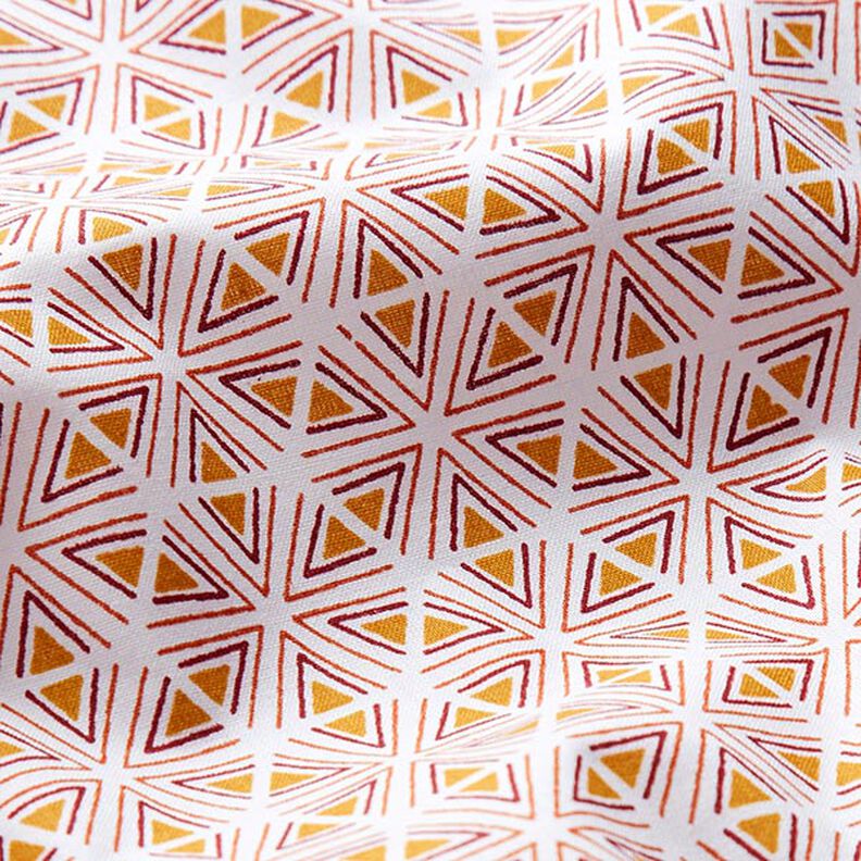 tessuto in cotone cretonne forme geometriche – bianco/giallo curry,  image number 2