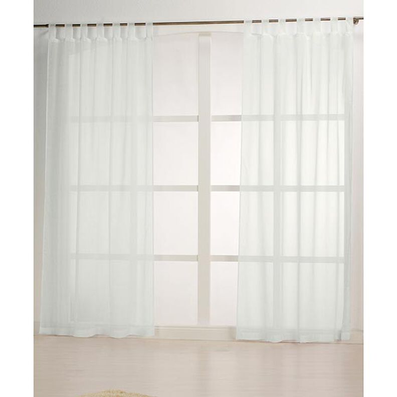 tessuto per tende, voile effetto lino 300 cm – bianco lana | Resto 90cm,  image number 5