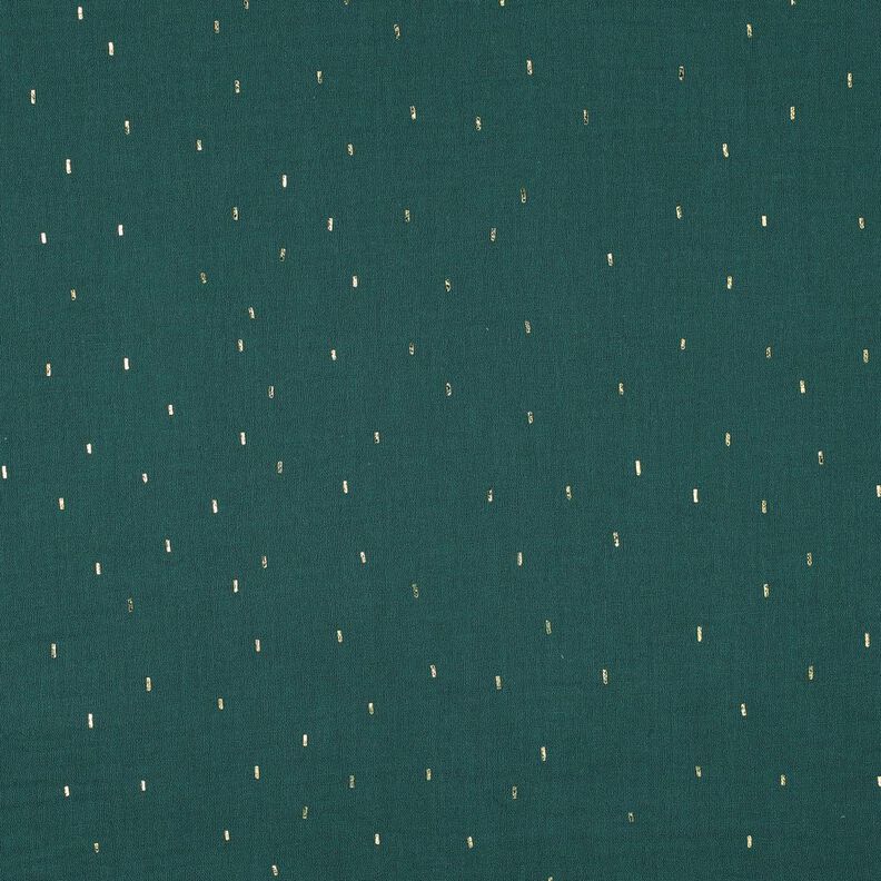 mussolina / tessuto doppio increspato rettangolo stampa laminata | Poppy Fabrics – abete blu/oro,  image number 1