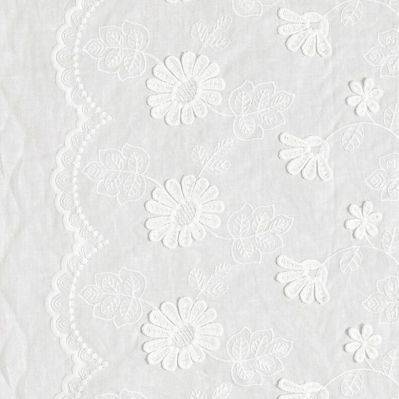 fine batista di cotone Margherite Tridimensionali – bianco,  image number 6