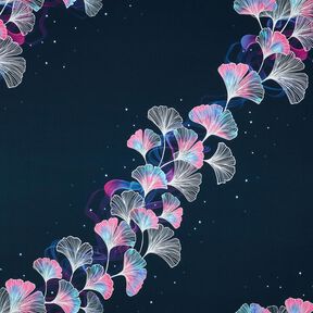jersey di cotone Ginkgo biloba | Glitzerpüppi – blu notte/porpora, 
