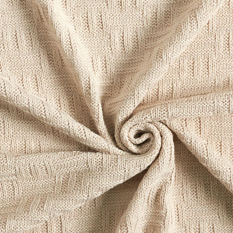 tessuto in maglia Motivo a coste spezzate – beige chiaro,  image number 3