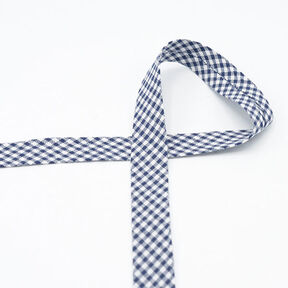 Nastro in sbieco Quadro vichy [20 mm] – blu marino, 