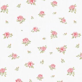 popeline di cotone rose delicate – rosso/bianco, 