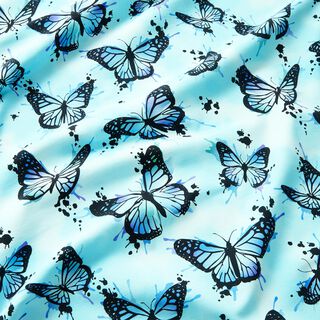 jersey di cotone Spruzzi di farfalle | Glitzerpüppi – blu ghiaccio, 