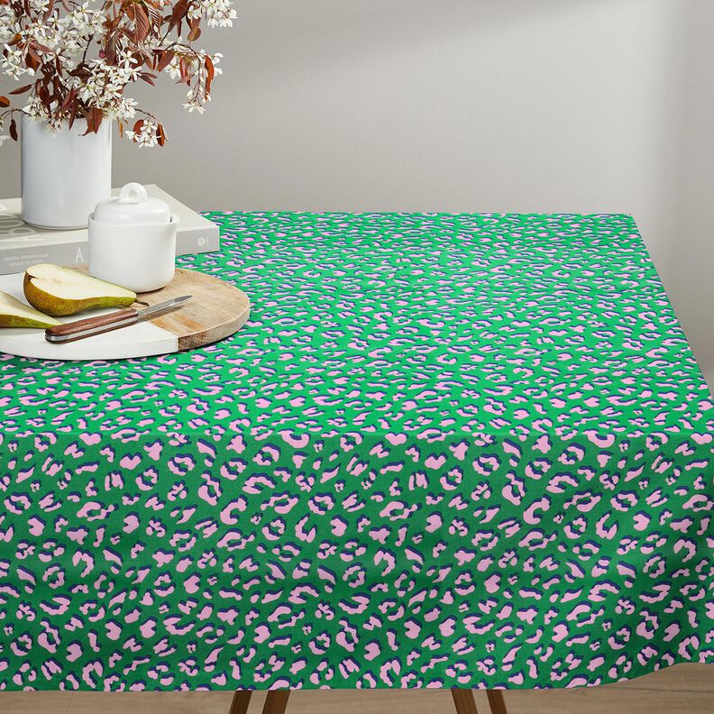 cotone rivestito Leopardo astratto | Poppy Fabrics – verde/rosa, image number 6
