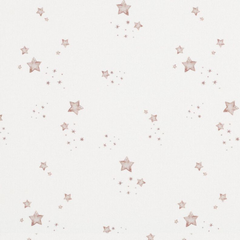 GOTS French terry, felpa estiva Pioggia di stelle stampa digitale – avorio,  image number 1