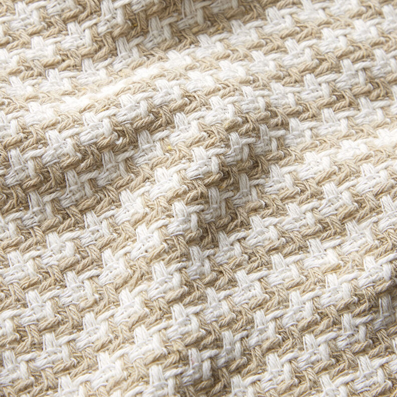 Tessuto grezzo per cappotto pied de poule – beige/bianco,  image number 2