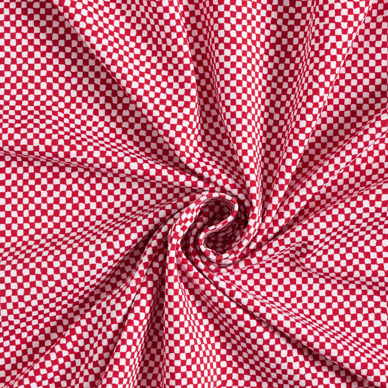 GOTS Jersey di cotone Mini quadri | TCC x LOOKS by Wolfgang Joop – rosso/bianco,  image number 5