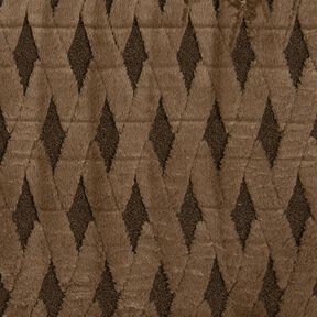 ecopelliccia tessuto bouclé losanghe – marrone scuro, 