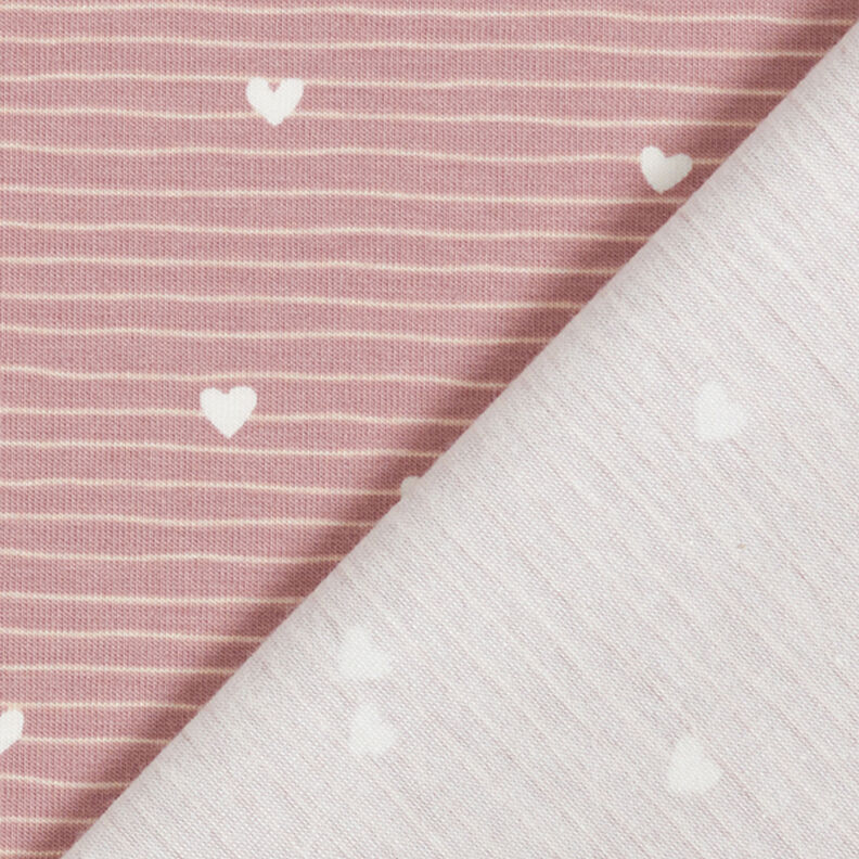 jersey di cotone Cuori e strisce – rosa antico chiaro, image number 5
