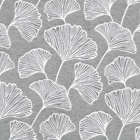tessuto arredo Jacquard Grande ginkgo – granito/avorio, 