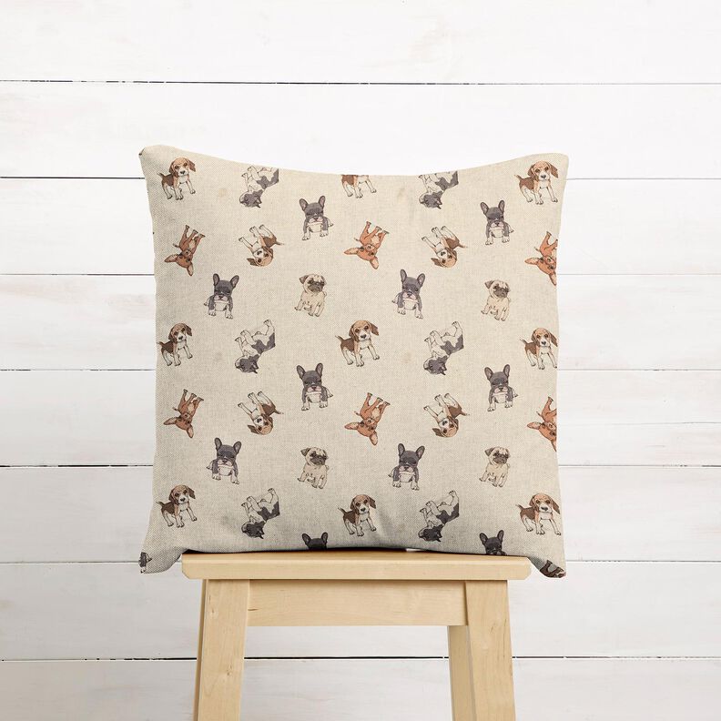 tessuto arredo mezzo panama Cuccioli &ndash; naturale/grigio,  image number 6