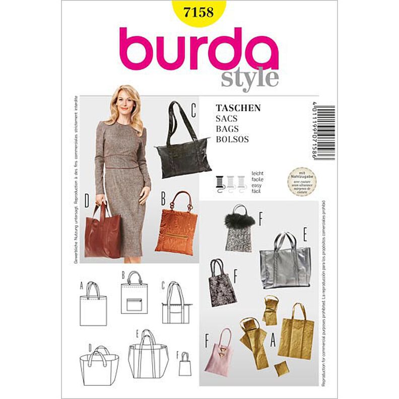 Borsa shopper / borsetta, Burda 7158,  image number 1