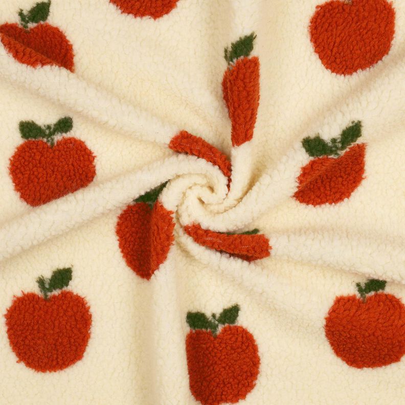 tessuto peluche mele | Poppy Fabrics – bianco lana/terracotta, image number 3