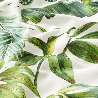 tessuto arredo mezzo panama foglie esotiche – verde/bianco, 