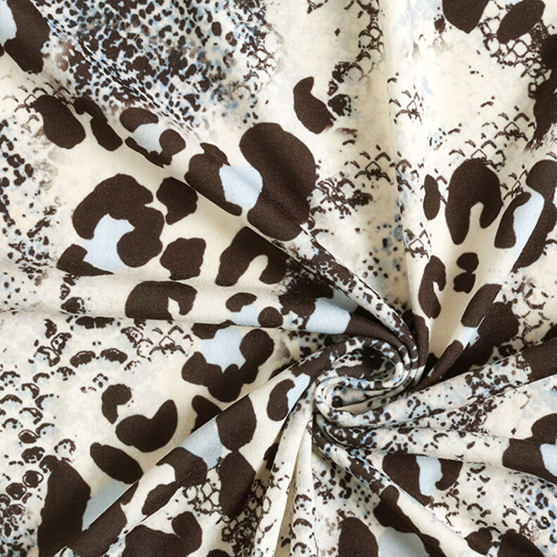 Jersey di poliestere stampato serpente – bianco/nero,  image number 3