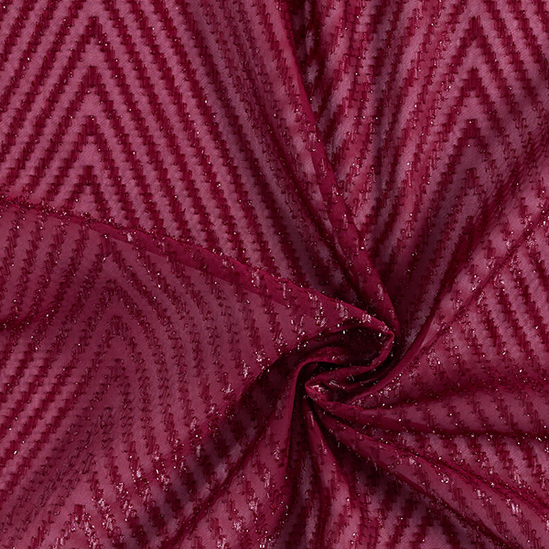 Chiffon con brillantini a zig-zag – rosso Bordeaux,  image number 3