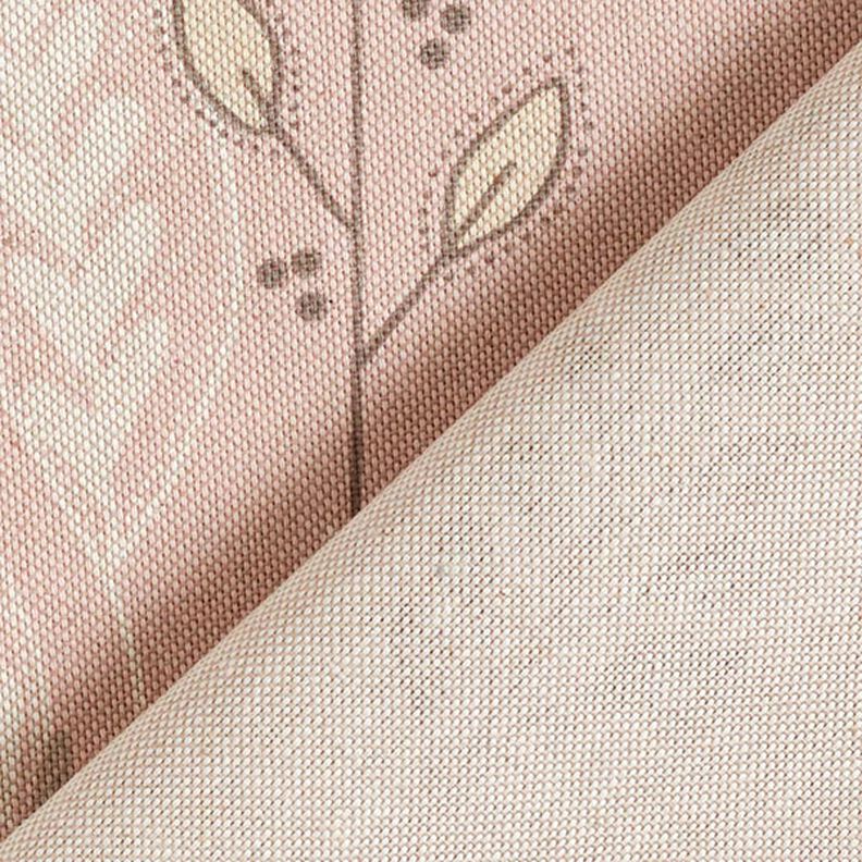 tessuto arredo mezzo panama Morbidi ramoscelli – rosa antico chiaro/naturale,  image number 4