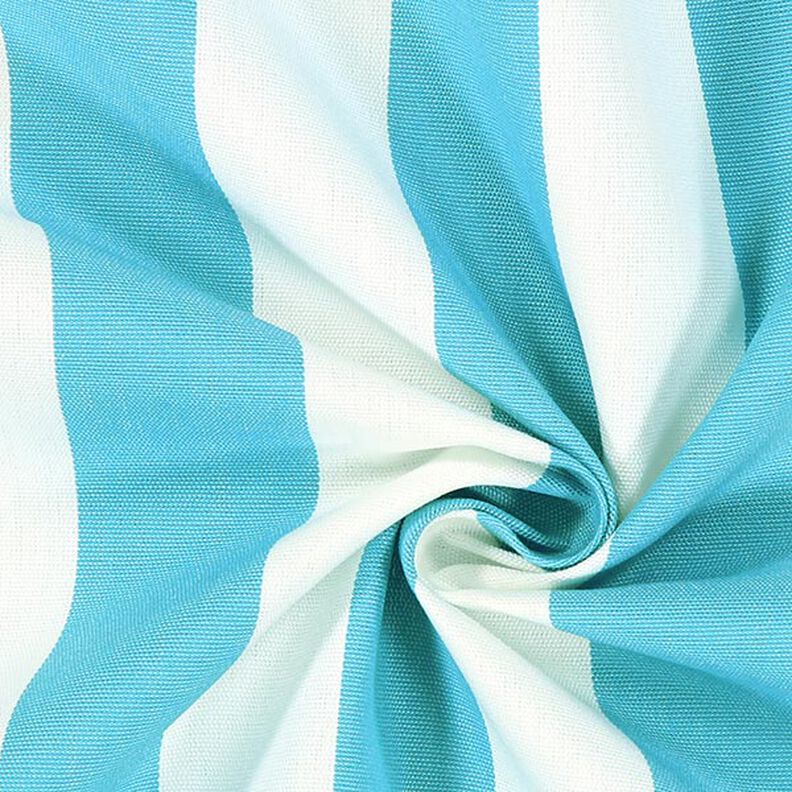 Tessuto per tende da sole righe Toldo – bianco/turchese,  image number 2