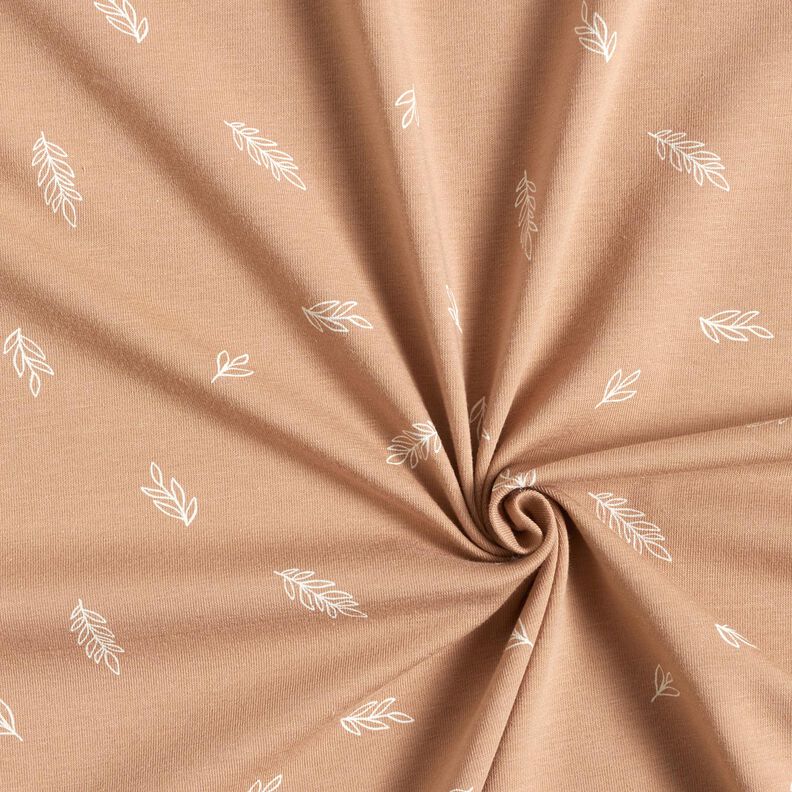 jersey di cotone foglie – marrone chiaro, image number 3