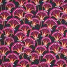 tessuto arredo tessuti canvas Ventaglio a fiori – nero/pink,  thumbnail number 1
