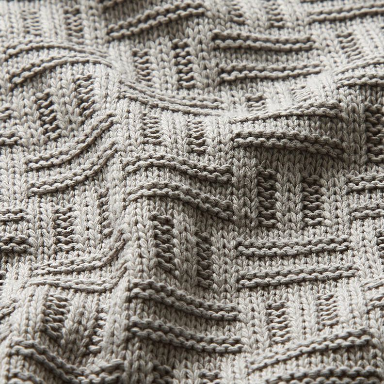 tessuto in maglia Motivo a coste spezzate – grigio chiaro,  image number 2