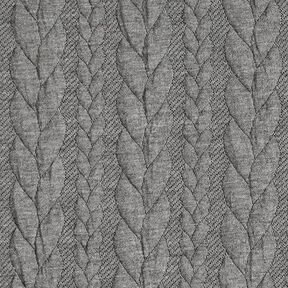Jersey jacquard, cloqué, motivi a treccia – grigio chiaro, 