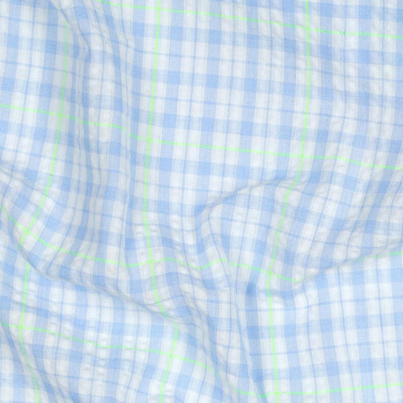 seersucker Misto cotone Controllo – azzurro/verde neon,  image number 2