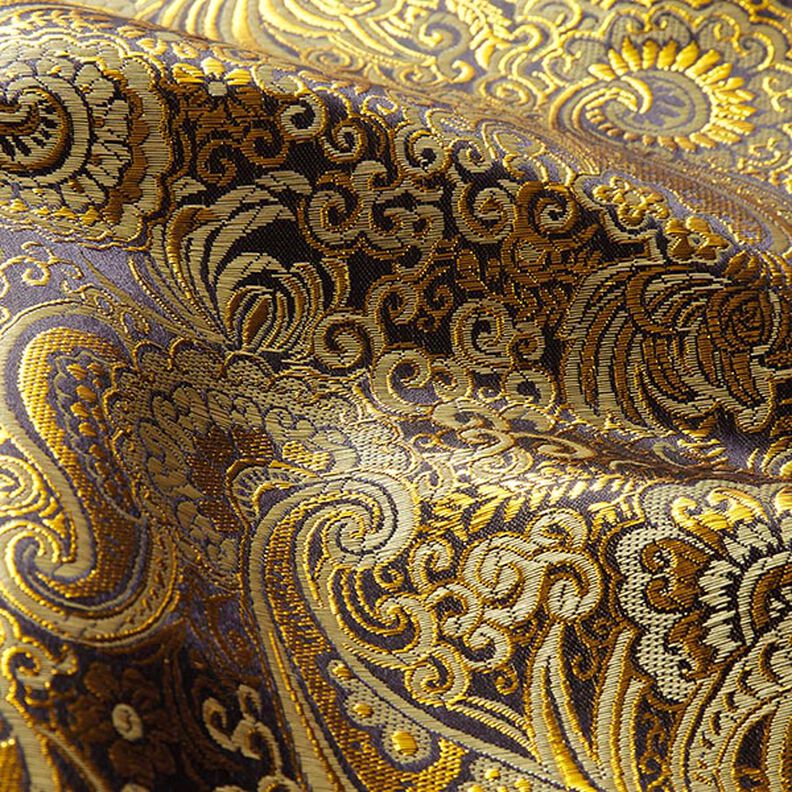 jacquard abbigliamento, paisley effetto metallizzato – oro/nero,  image number 2