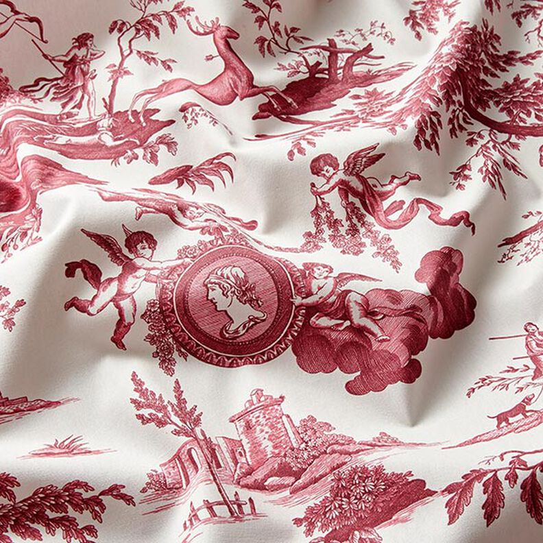 tessuto arredo tessuti canvas antichità 280 cm – rosso carminio/bianco,  image number 2