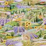 tessuto arredo mezzo panama Paesaggio di lavanda – verde erba/lavanda,  thumbnail number 1