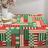 tessuto arredo mezzo panama Forme moderne – verde ginepro/rosso scuro,  thumbnail number 9