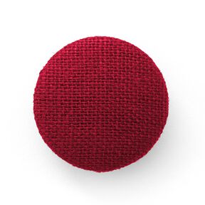 Bottone rivestito, Lino medio – rosso scuro, 
