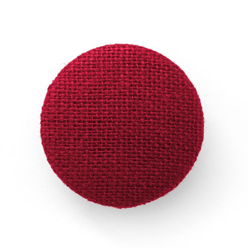 Bottone rivestito, Lino medio – rosso scuro, image number 1