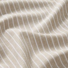 misto cotone-lino righe ampie – tortora chiaro/bianco, 