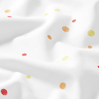 GOTS popeline di cotone pois effetto disegno | Tula – bianco, 